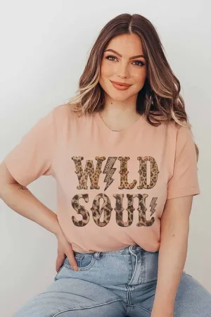 WILD SOUL LEOPARD GRAPHIC TEE PLUS SIZE