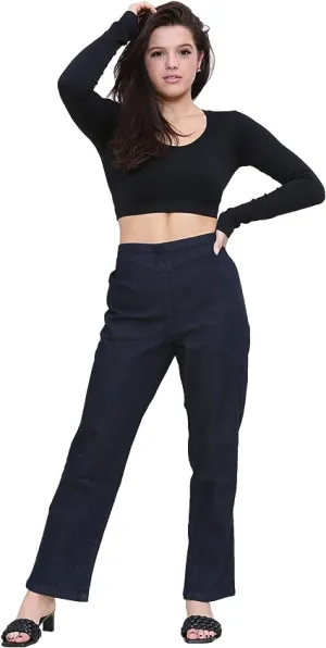 Women High Waist Straight Leg Jeans - SR229