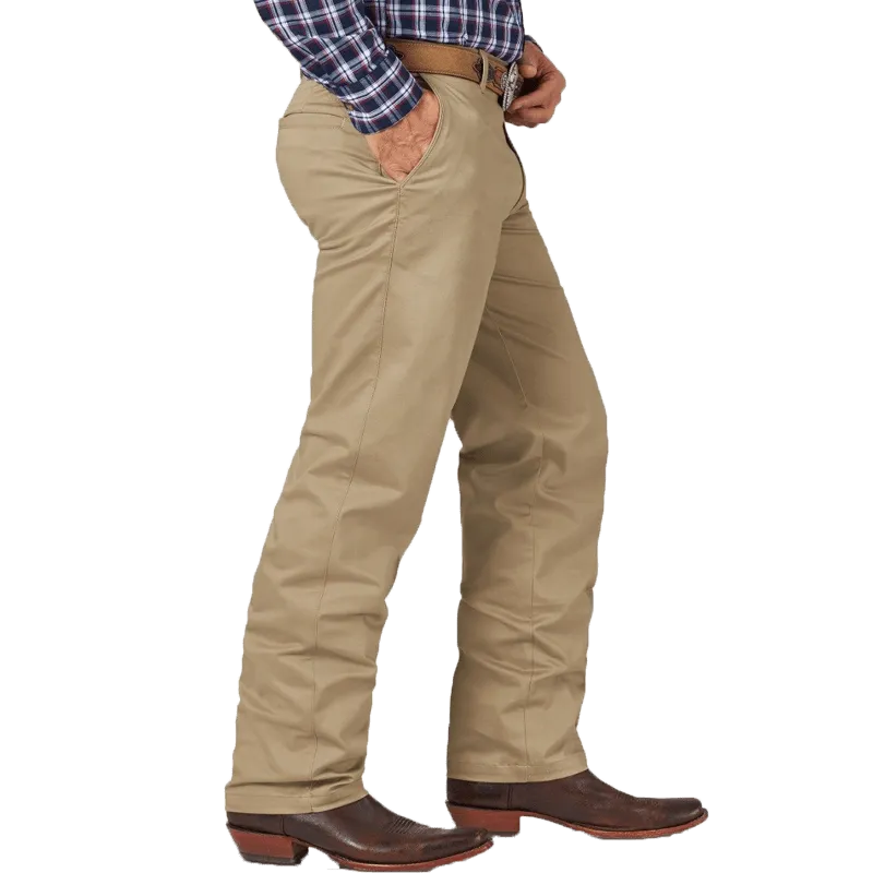 Wrangler Men's Casual Relaxed Fit Flat Front Khaki Pants