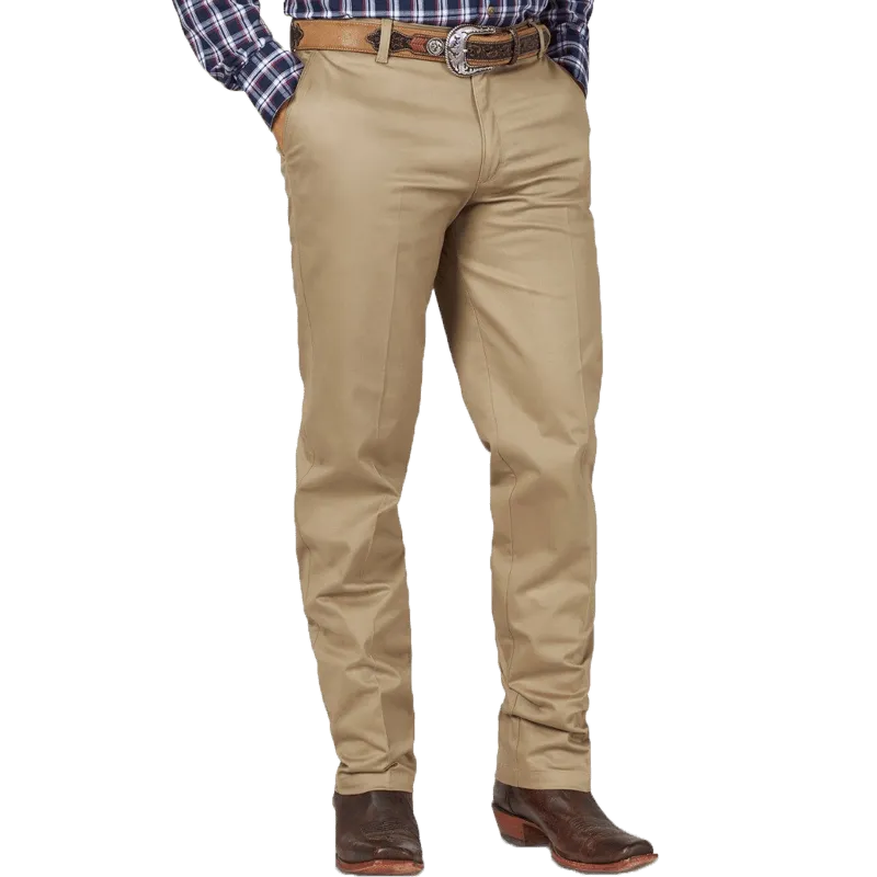 Wrangler Men's Casual Relaxed Fit Flat Front Khaki Pants