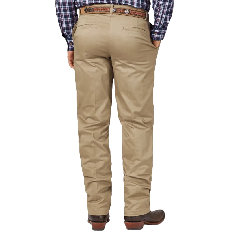 Wrangler Men's Casual Relaxed Fit Flat Front Khaki Pants