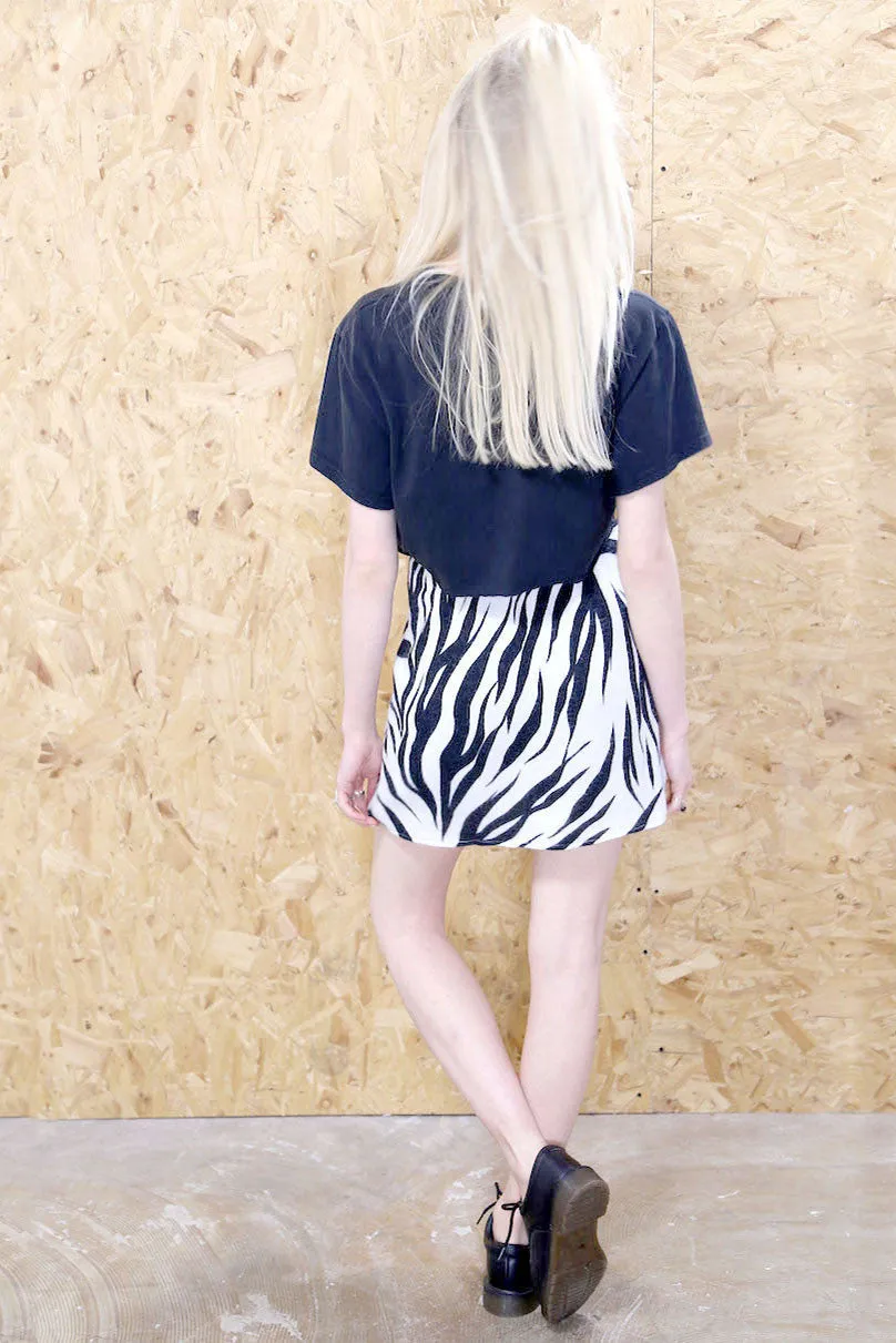 Zebra Print Felted Mini Skirt