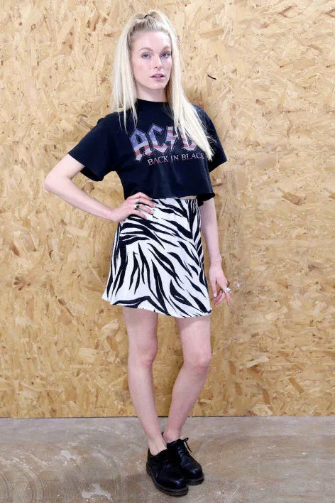 Zebra Print Felted Mini Skirt